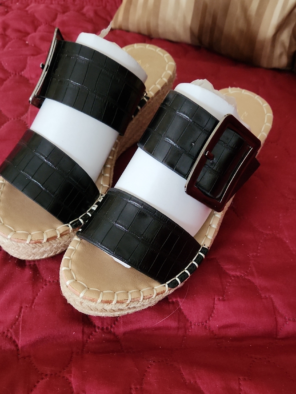New Croc Embossed Wedgies